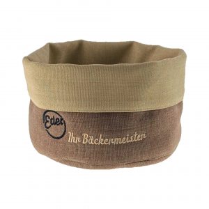 Brotkorb mit Logo und Botschaft